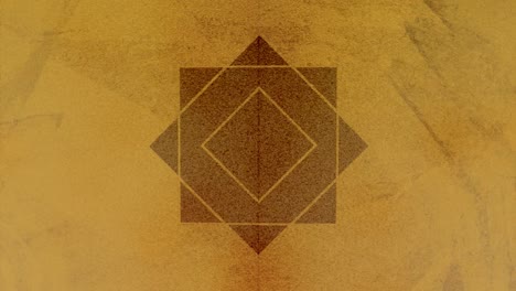 square and diamond design against textured brown background