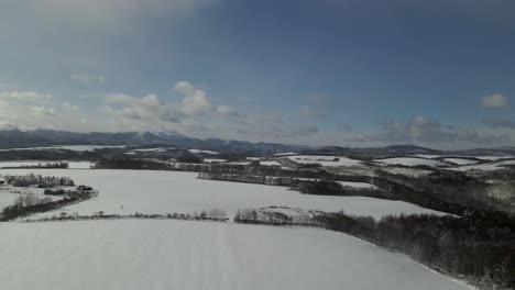 美麗的雪覆蓋的自然風景在日本與山脈