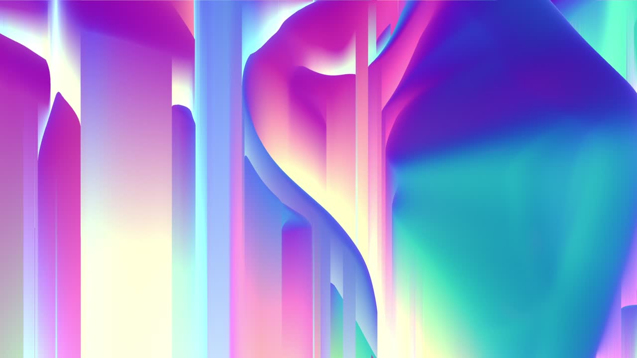 픽셀 정렬 효과를 가진 홀로그램 컬러의 동적 애니메이션