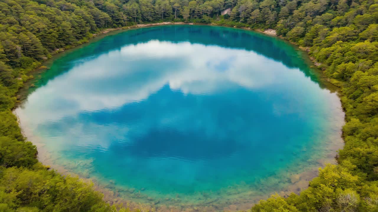 vista aérea de un lago rodeado de bosque