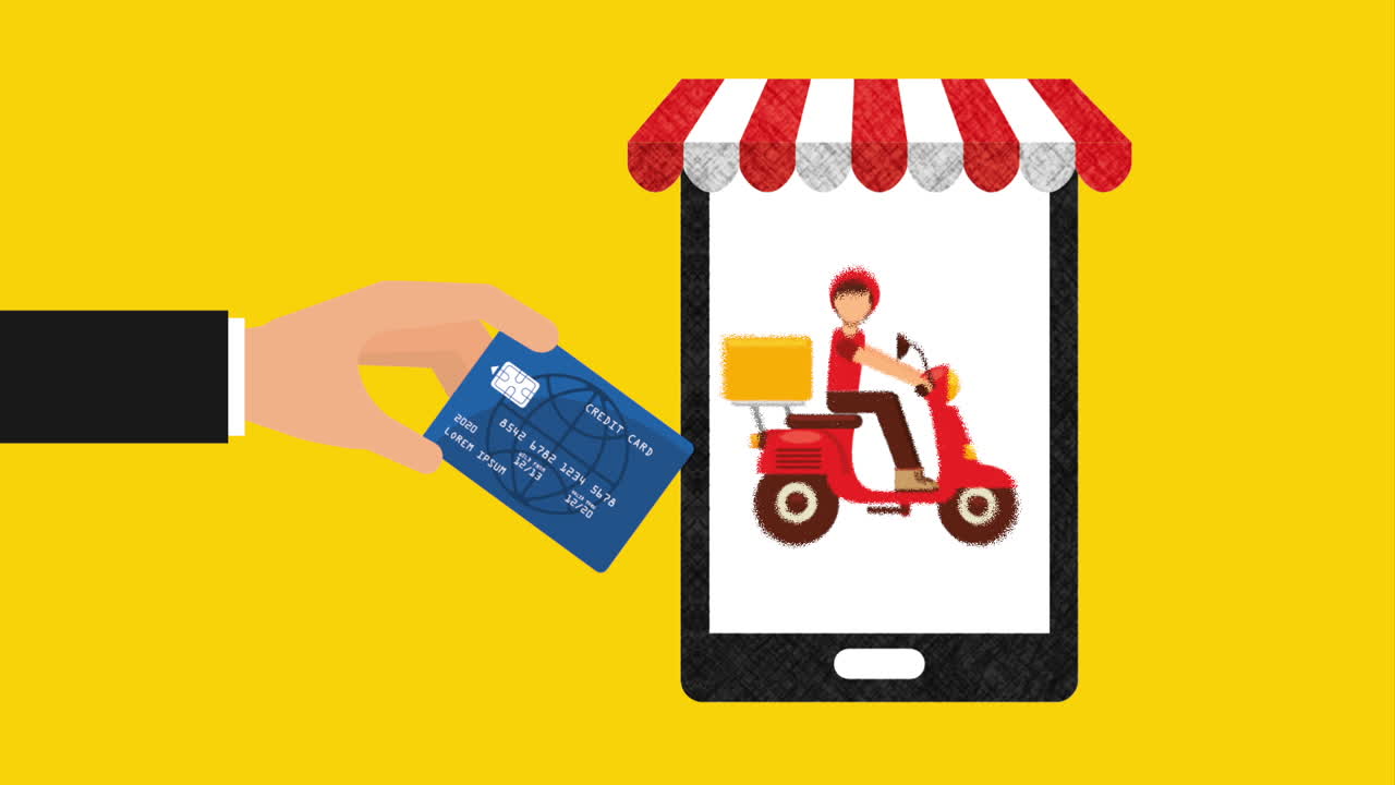 tecnología de comercio electrónico de alimentos con entrega de tabletas