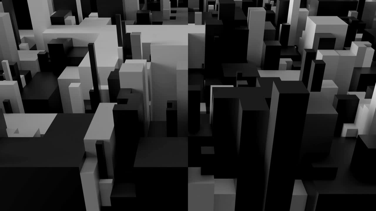 fondo geométrico 3d abstracto con formas que cambian de color.