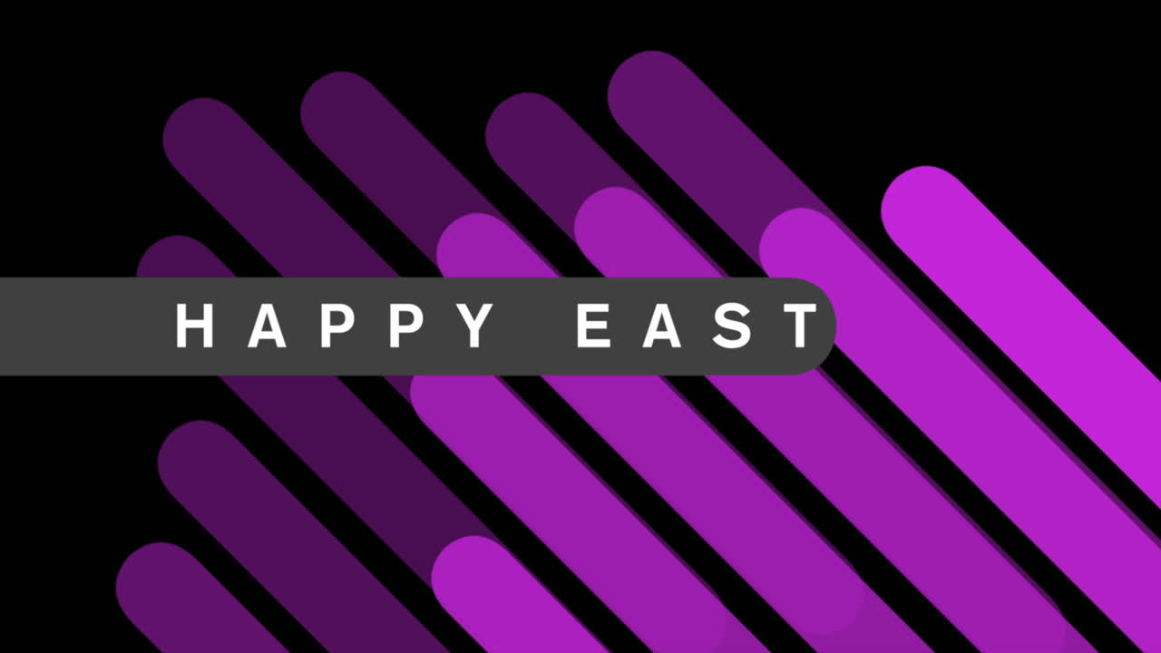 Happy Easter with purple lines on fashion black gradient