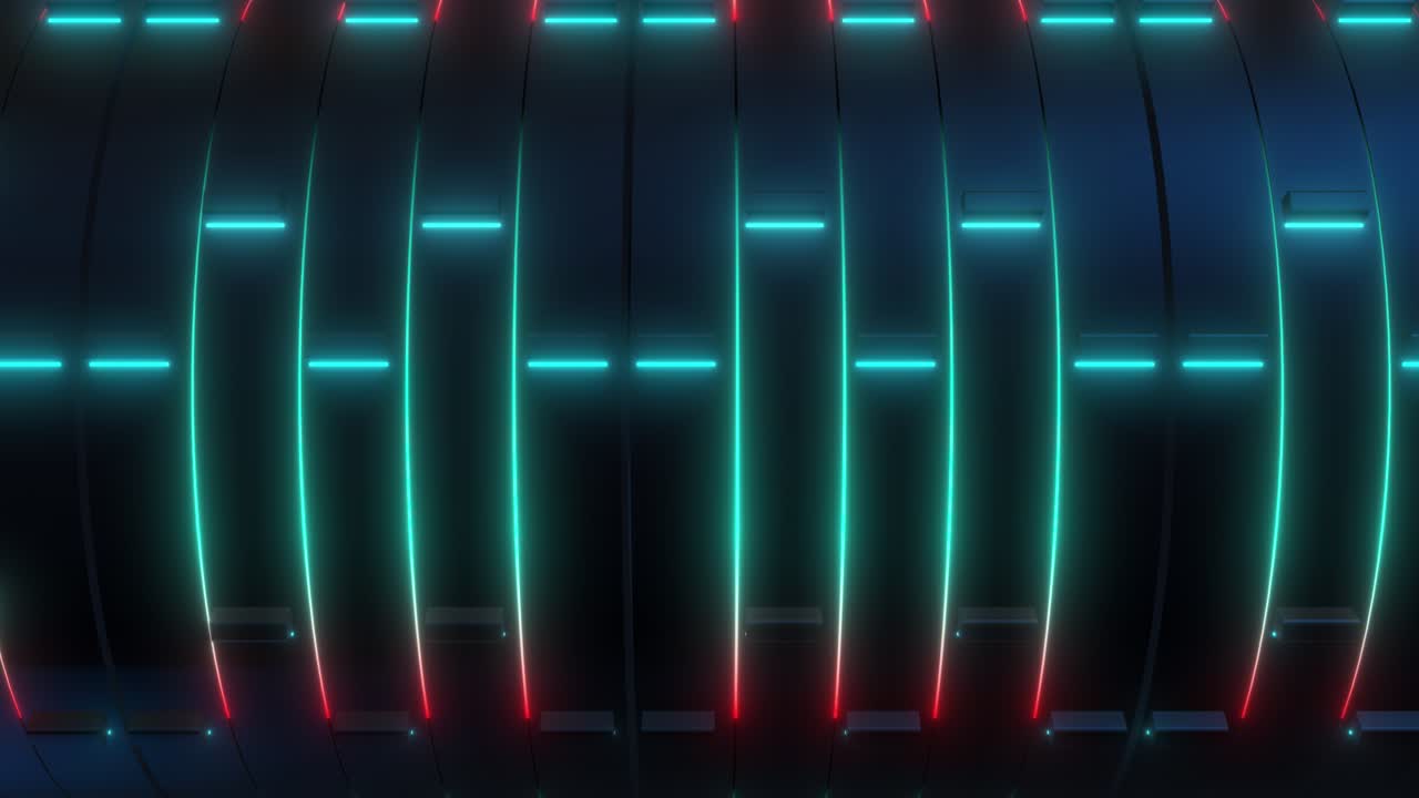 Neon Glowing Cylindrical Pattern