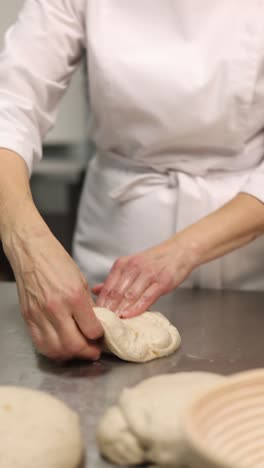 baker kneading dough