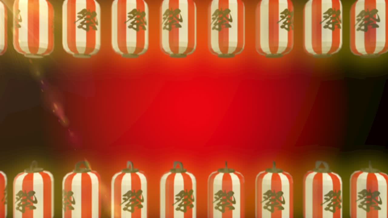 일본 중국 빛 랜턴 페스티벌 루프 애니메이션