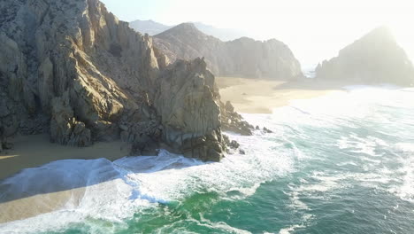 Waves-splashing-on-a-cliff-on-isolated-location