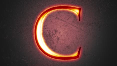 engraved letter c shining