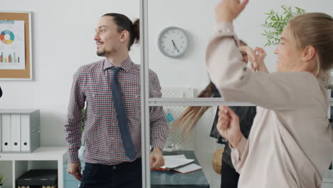 office team celebrating
