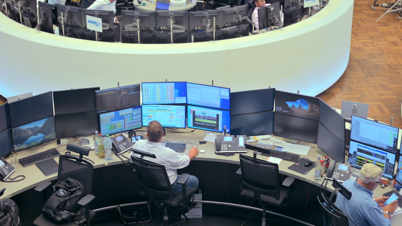 Frankfurt, Germany - November 13, 2022: People working at the Deutsche Borse AG