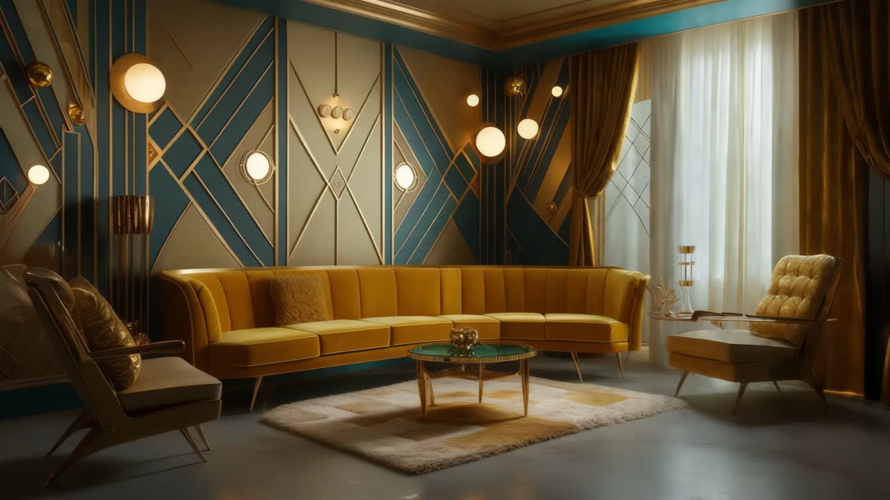 Sala de estar de estilo art déco