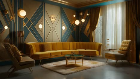 art deco living room