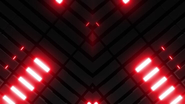 Red Neon Geometric Pattern