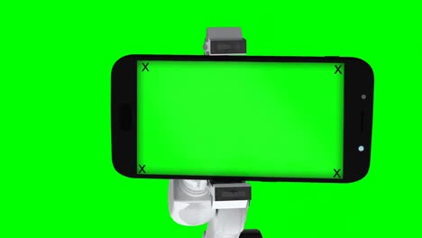 Digitally-generated-video-of-white-robotic-arm-holding-mobile-phone