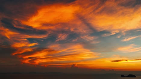 epic clouds on red-orange sunset light