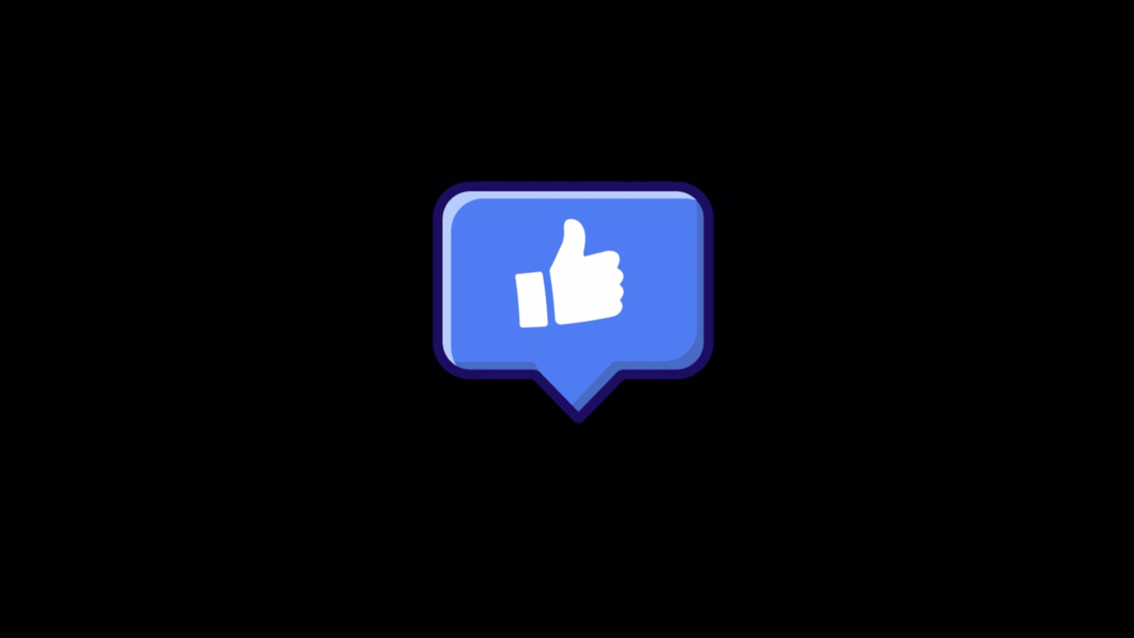 Animated Thumbs Up Like Icon in Blue Speech Bubble