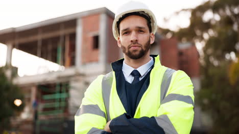 confianza, retrato y hombre en ingeniería civil