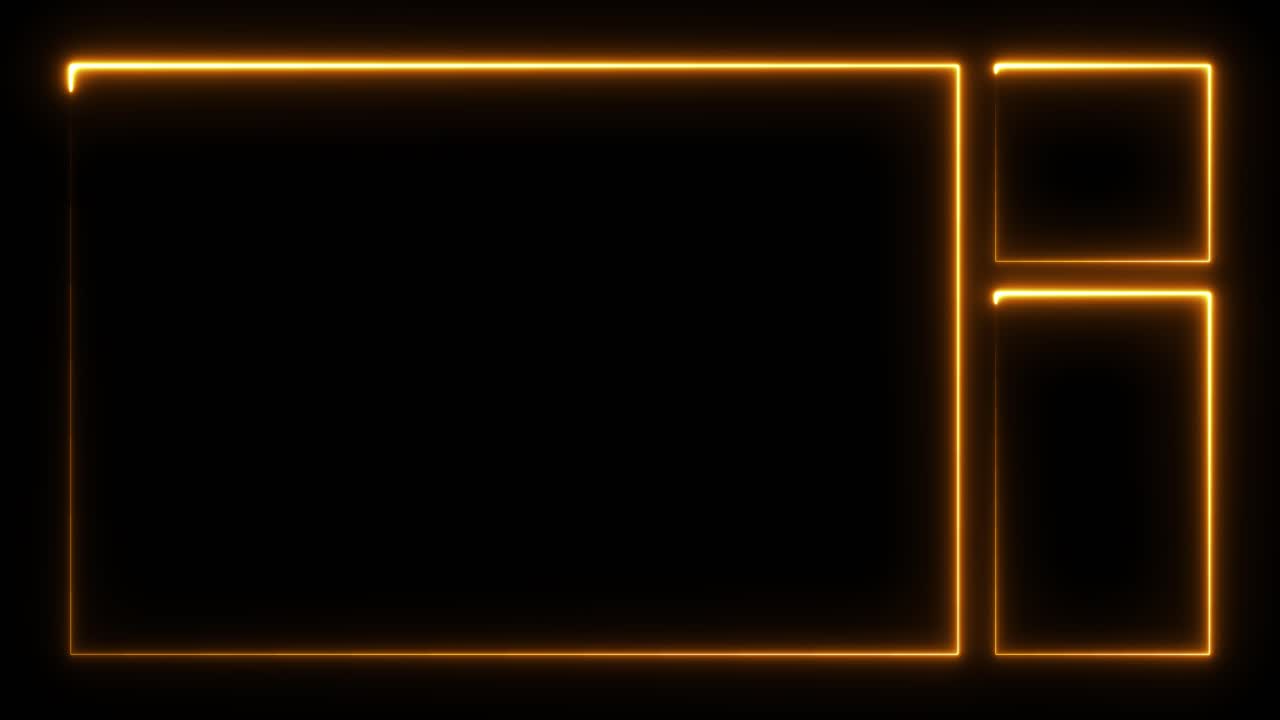 Orange Neon Frame on Black Background