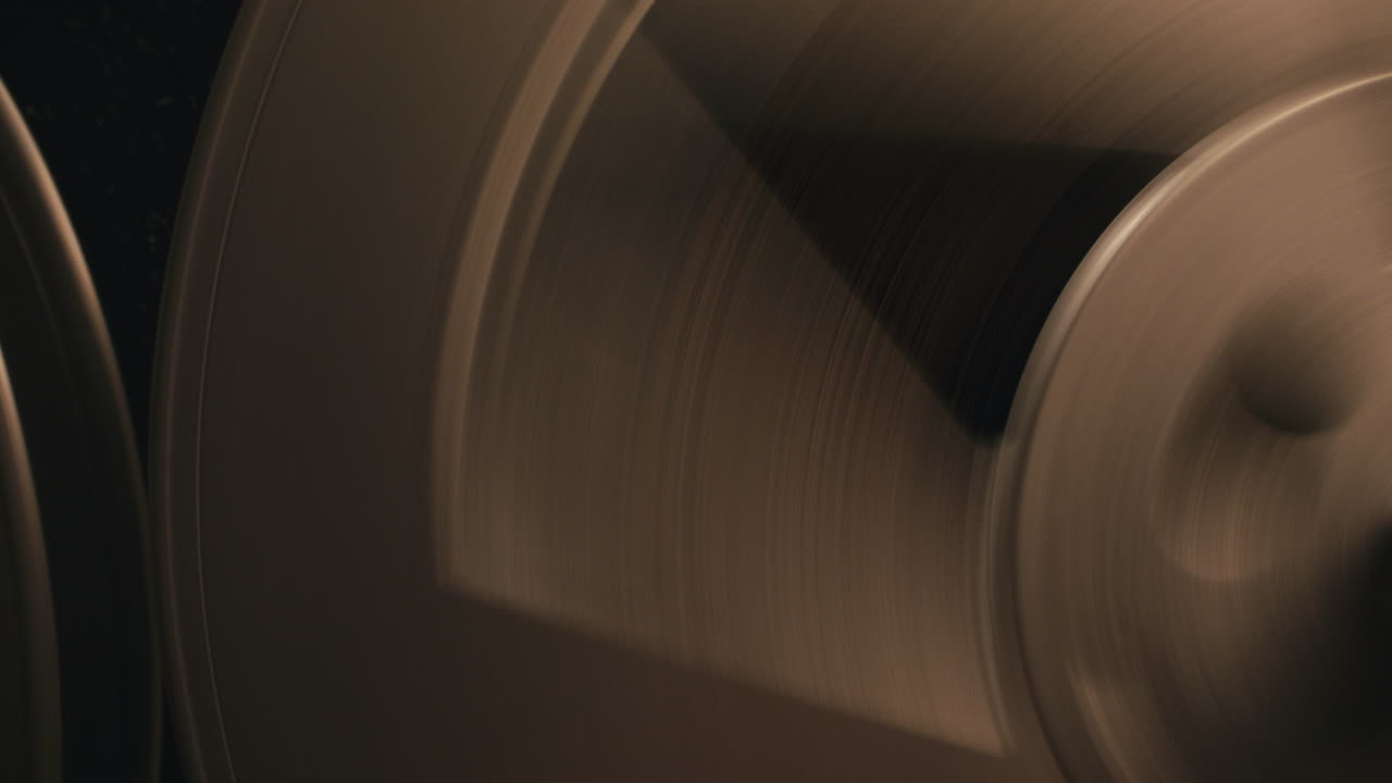 A vintage tape recorder in a pulsing light