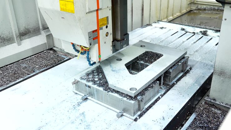 Operazione di lavorazione dei metalli con macchine CNC