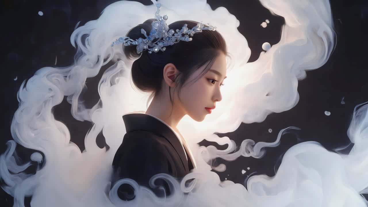 Ethereal Beauty in Swirling Clouds