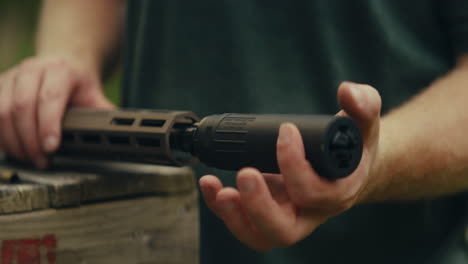 firearm with suppressor