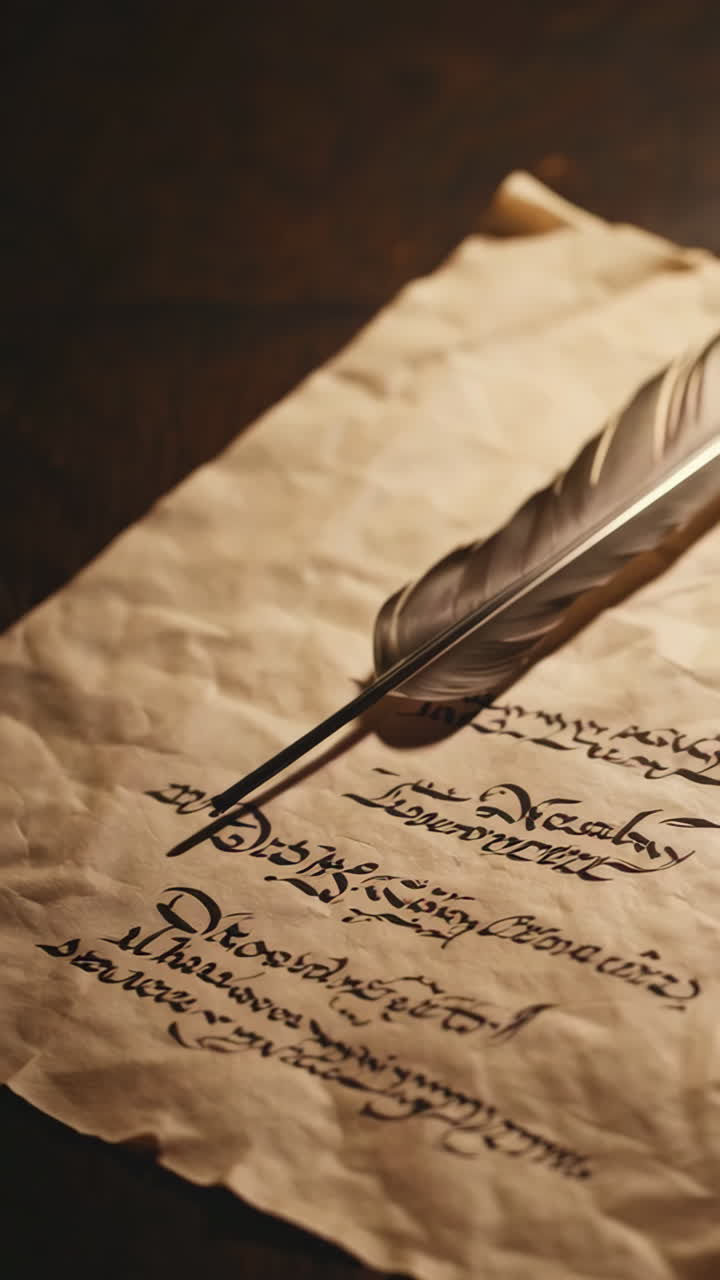 Antique Manuscript with Quill