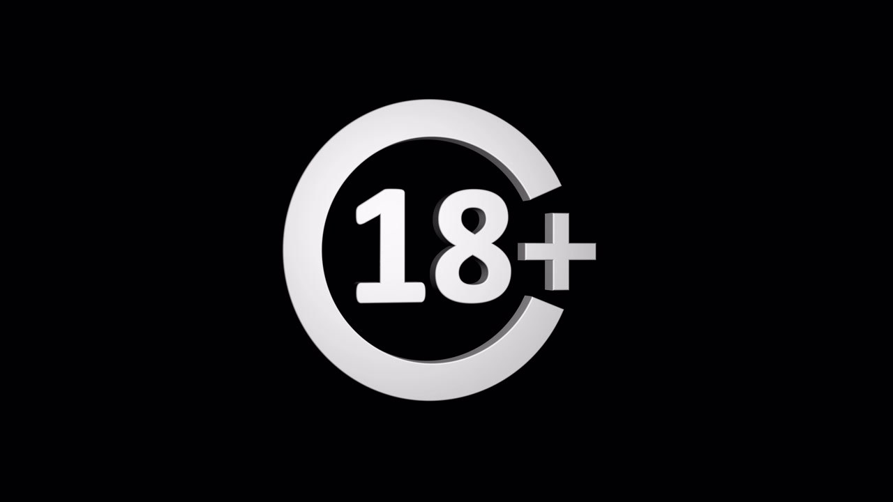 Animated 3D 18 Plus Age Limitation Icon