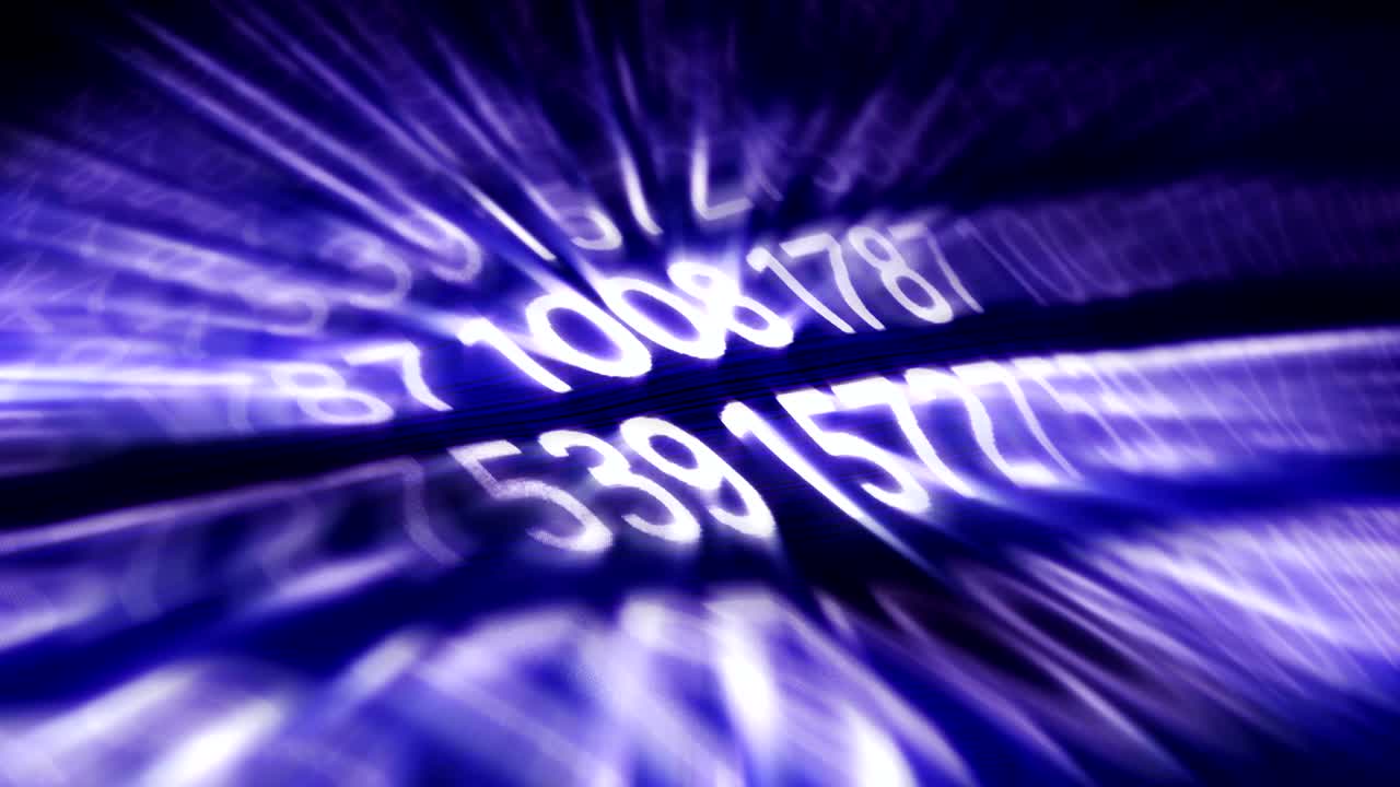 Numbers Code, Technology Concept, Rendering, Animation, Background, Loop