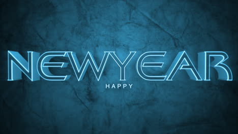 texto de feliz año nuevo monocromático oscuro en degradado azul