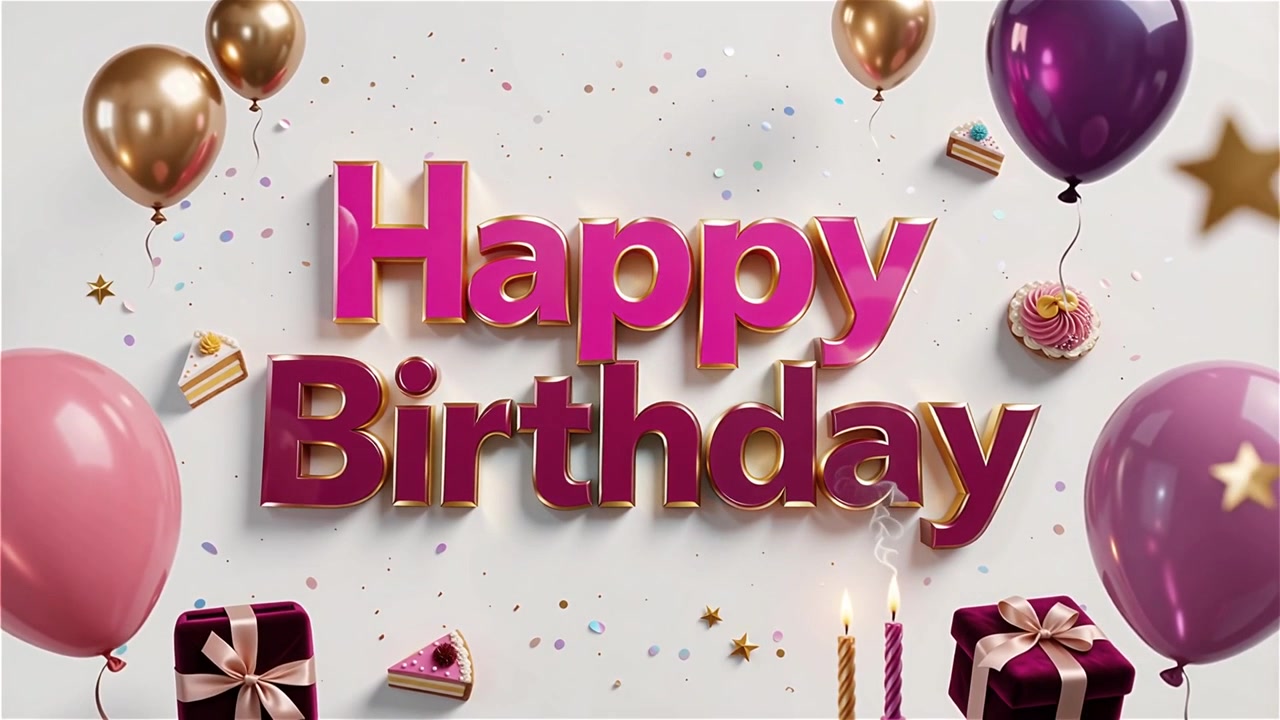 Sfondo di compleanno con palloncini e regali