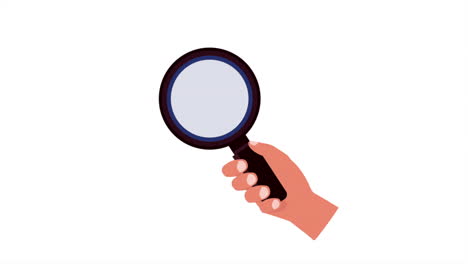 hand with magnifying glass search