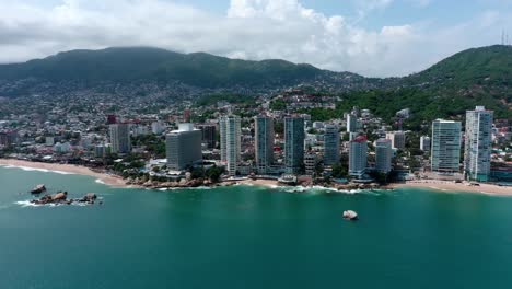 aerial dolly in over beautiful pacific ocean near condesa beach, mexico