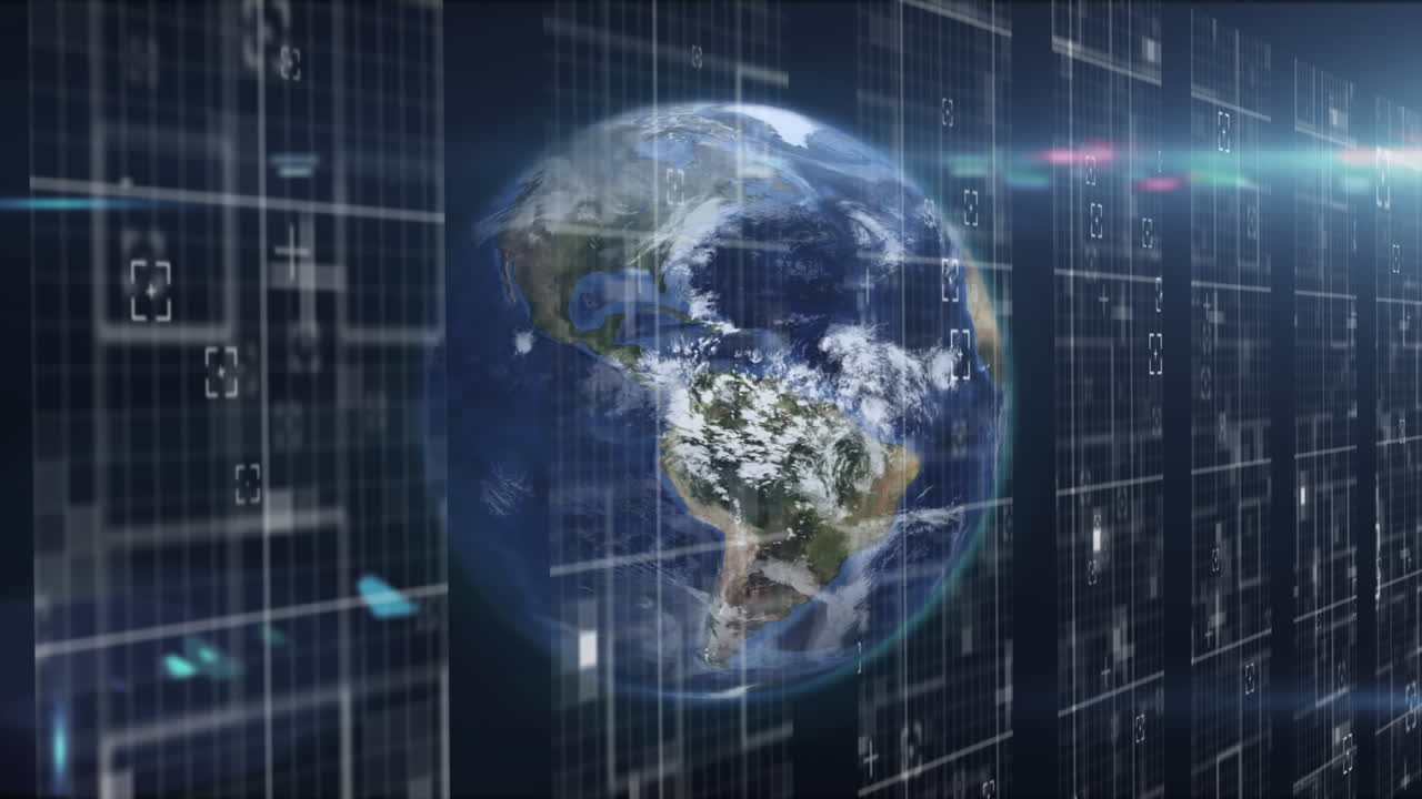 Data processing against globe spinning