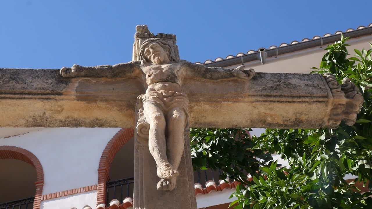 Stone cross of the Calvary of Padul in Granada