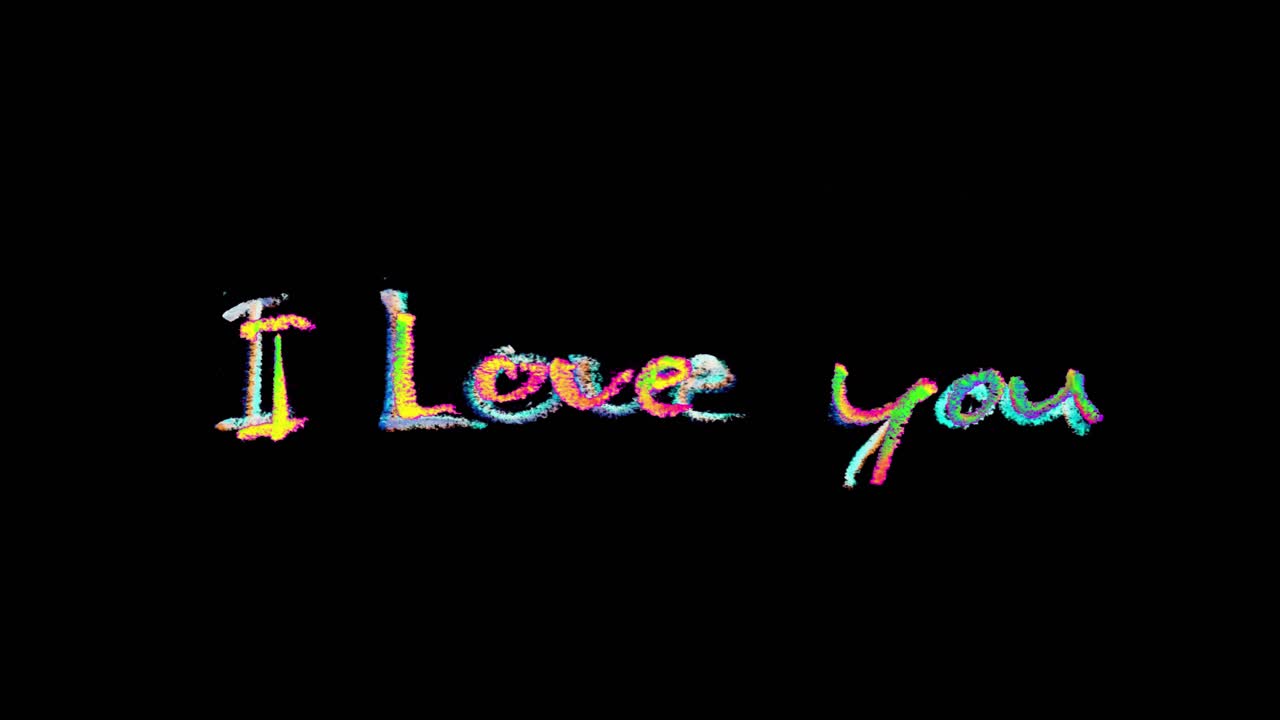 Titel 'Ik hou van je' getekend in een gedurfde marker-letteringstijl, romantisch dynamisch bericht voor liefdesbrieven, reels en oprechte posts