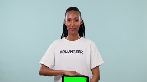 happy black woman, volunteer