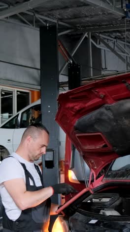 mechanic working on a car in an auto repair shop