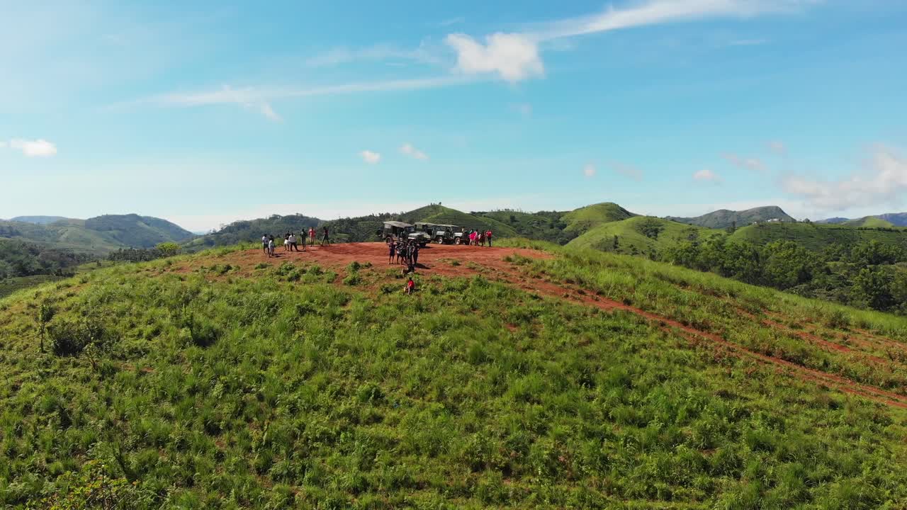 Aerial Shot During Jeep Safari in Munnar. Munnar is a town and hill station located in the Idukki district of the southwestern Indian state of Kerala.