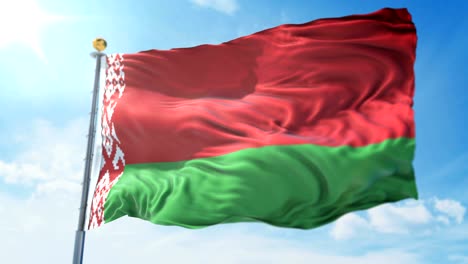 belarus flag seamless looping 3d rendering video. beautiful textile cloth fabric loop waving