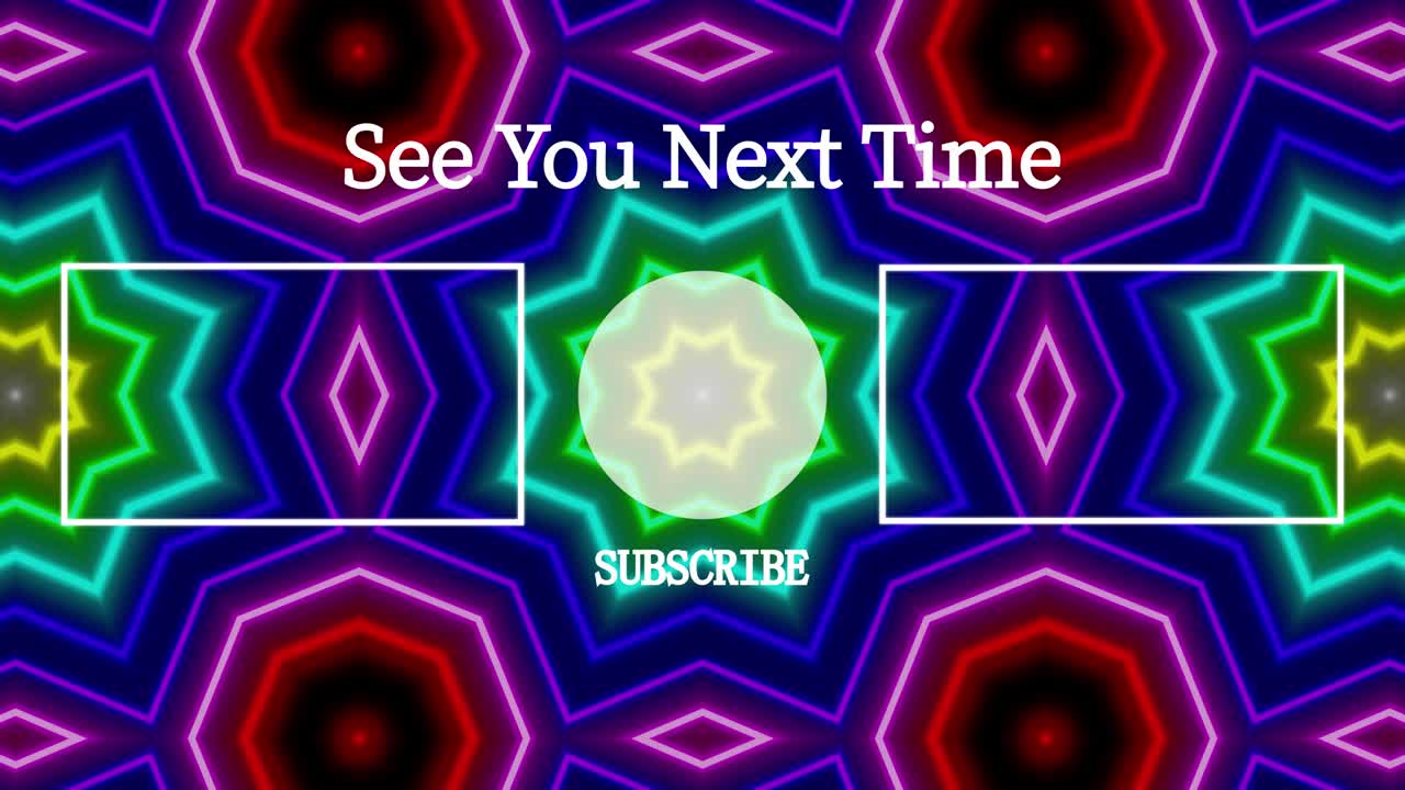 네온 표지판 패턴 엔드 카드 엔딩 스크린 모션 그래픽