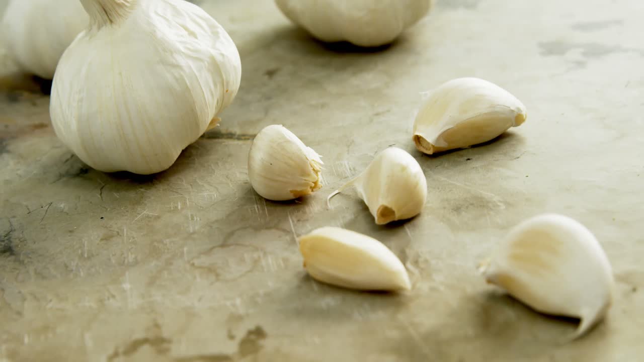 마늘의 클로즈업 4k