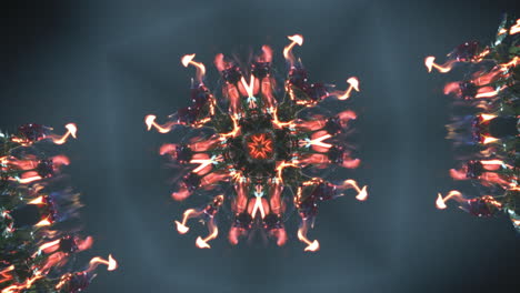 abstract firey kaleidoscope animated pattern