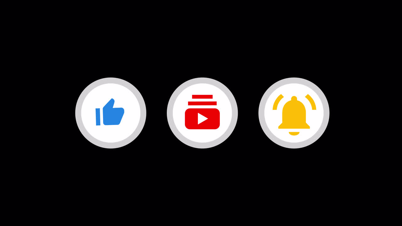 Animated Mouse Clicking Like, Subscribe, and Notification Icons