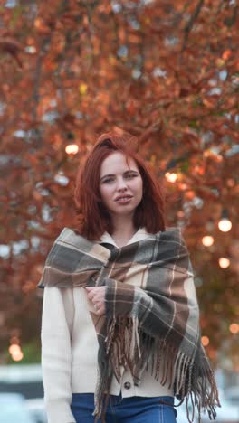 woman in autumnal setting