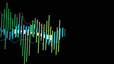 animación del procesamiento de datos financieros sobre un fondo negro