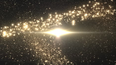 animation of glowing spot of glowing shooting star flickering and shimmering on night sky