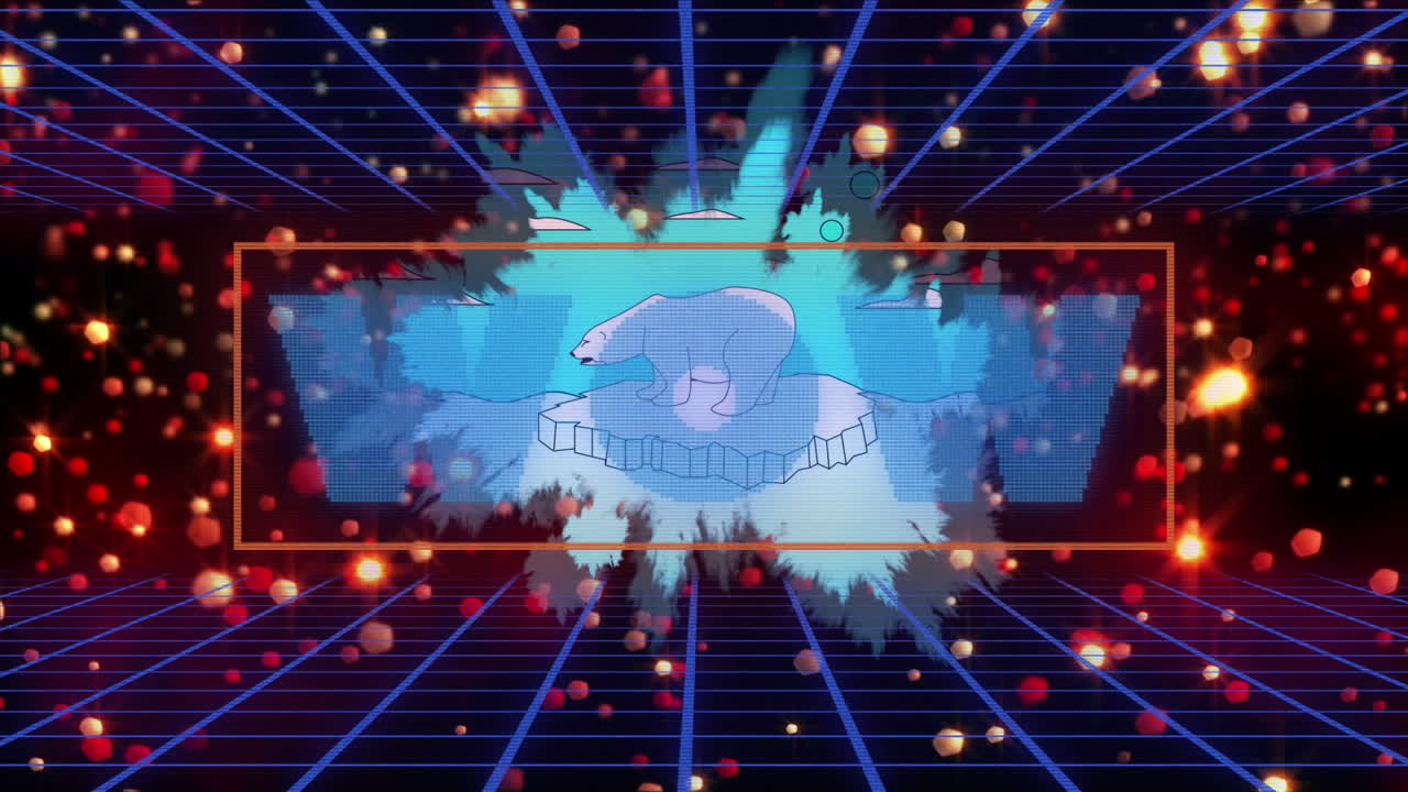 북극 ⁇  위의 와우 텍스트와 스 ⁇ 의 애니메이션