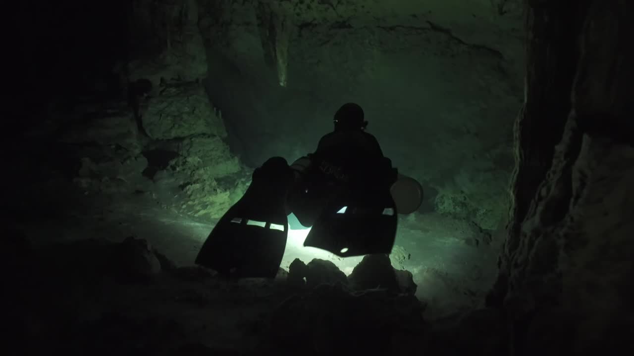 En hjemsøgende undervandsoplevelse: Dyk ned i Cenote Angelitas haloklin.