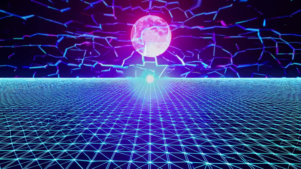 Retro Futuristic Grid Background